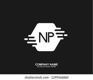 NP Initial letter geometric logo vector 