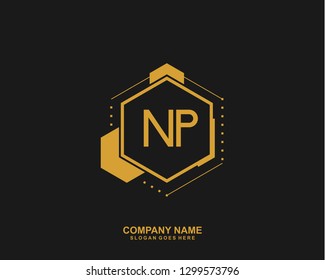 NP Initial letter geometric logo vector 
