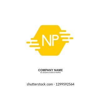 NP Initial letter geometric logo vector 