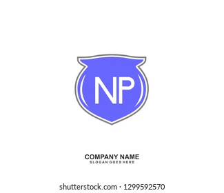 NP Initial letter geometric logo vector 