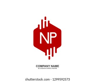 NP Initial letter geometric logo vector 