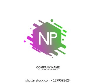 NP Initial letter geometric logo vector 