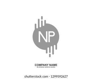 NP Initial letter geometric logo vector 