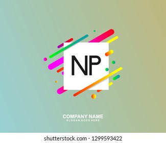 NP Initial letter geometric logo vector 