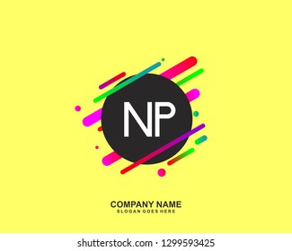 NP Initial letter geometric logo vector 