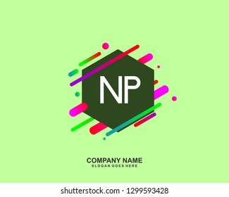 NP Initial letter geometric logo vector 
