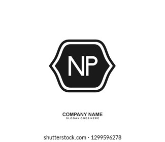 NP Initial letter geometric logo vector 