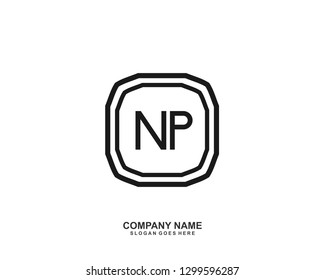 NP Initial letter geometric logo vector 