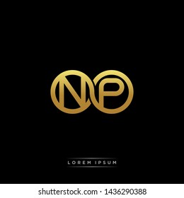 NP initial letter linked circle capital monogram logo modern template