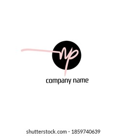 np initial letter logo vector template sign symbol icon