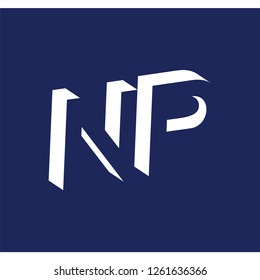 NP initial letter with negative space logo icon vector template