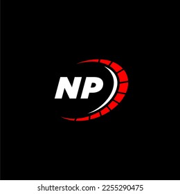 NP initial monogram for automotive logo with speed image design vector