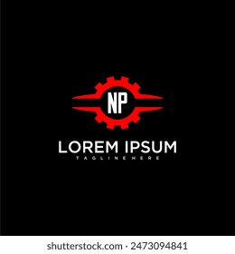 NP Initial Monogram für Automobil-Logo Design Vektorgrafik