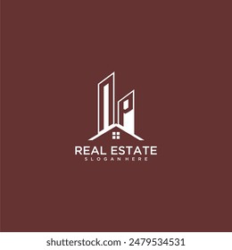 NP initial monogram building and roof logo for real estate