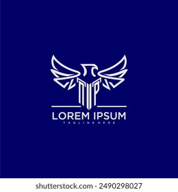 Monograma inicial NP para logotipo de empresa con Imagen de águila