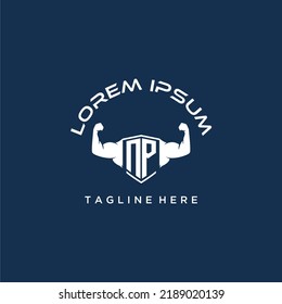 NP-Initial-Monogramm für Fitness- oder Fitnesslogos mit kreativem Design