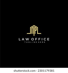 NP initial monogram logo for law office with home office design image