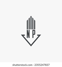 NP initials Real Estate Logo stock illustration. Logo vector