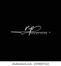 NP letter beauty handwriting vector logo. 