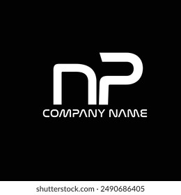 Logo de la letra NP con fondo negro