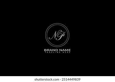 NP Letter Logo Design. Initial letters NP logo icon. Abstract letter NP N P minimal logo design template. N P Letter Design Vector with black Colors. NP logo