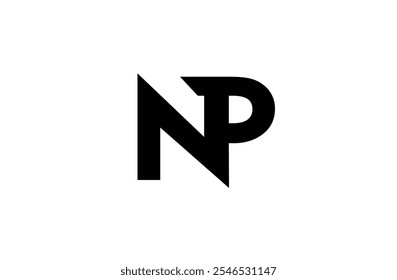 NP letter logo high vector
