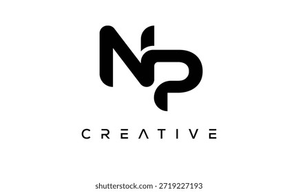 Letra NP Monogram Logotipo para identidade de marca criativa moderna