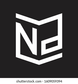 NP Logo Emblem Monogram With Shield Style Design Template Isolated On Black Background
