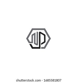  np  logo  initial hexagon modern  vector
