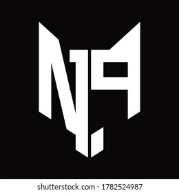 NP Logo monogram with fox head shape design template