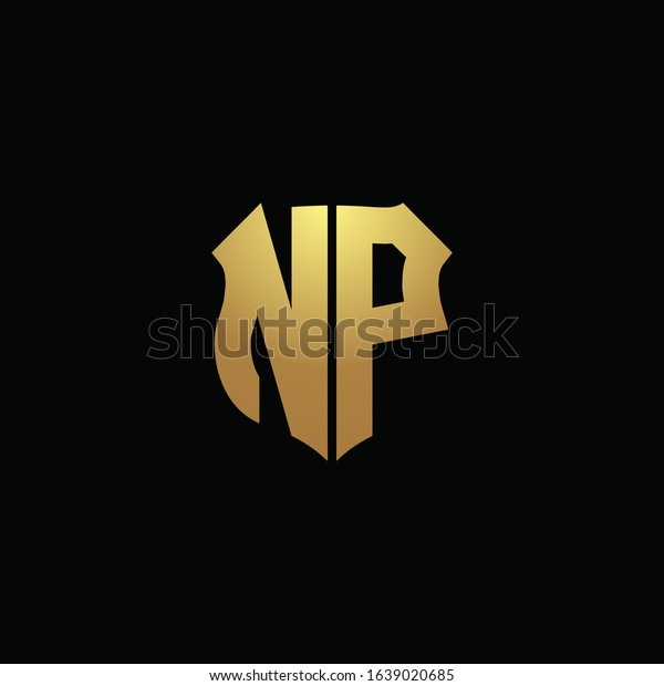 Np Logo Monogram Gold Colors Shield Stock Vector (Royalty Free ...