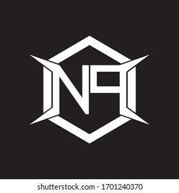 NP Logo monogram with hexagon and four taper shape design template