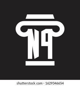 NP Logo monogram with pillar style design template