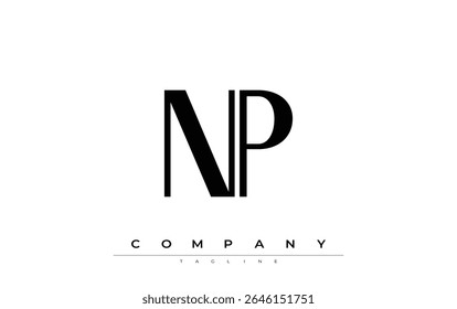 NP Modern Initials Diseño de Logo. Logotipo de marca con iniciales estilizadas que muestran un diseño atrevido y una estética moderna. Ideal para la marca profesional de negocios o proyectos creativos que se centran en minimalista