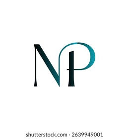 NP modern minimalist wordmark logo featuring clean typography and timeless initials. Perfect for businesses seeking a sleek, professional identity with lasting visual appeal and versatility.