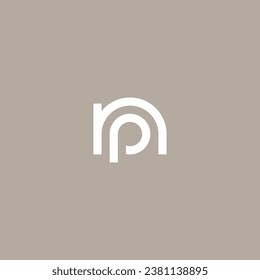 NP monogram logo with soft color