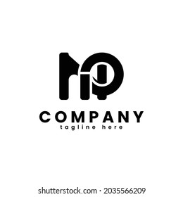 Letra de diseño de logotipo vectorial NP o MP, Perfecto para empresas, empresas con iniciales.
