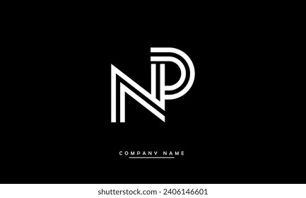 Monograma con el logotipo de las letras abstractas NP, PN
