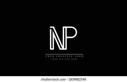 NP PN abstract vector logo monogram template