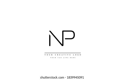 NP PN abstract vector logo monogram template