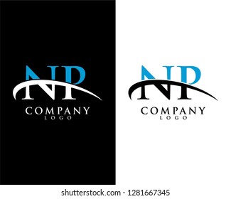 np, pn initial letter logotype company logo swoosh design vector