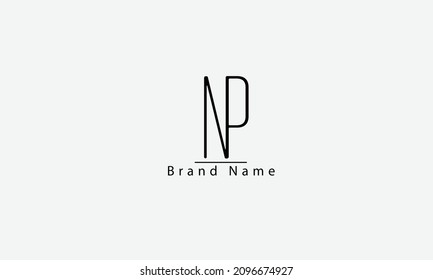 NP PN N P abstract vector logo monogram template