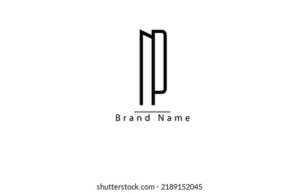 NP PN N P modelo de monograma del logotipo del vector abstracto