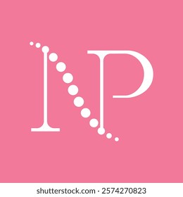 NP, PN, N, P Abstract Logo Monogram with dotted line enter the letter