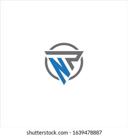 NP or PN unique monogram style logo design with blue and grey.
