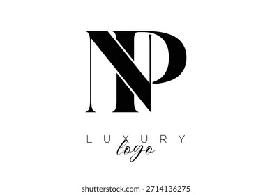 NP Serif Letter Monogramm Typografie Logo für elegante Premium-Branding-Identität