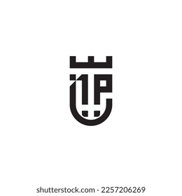 Logo retro de concepto de escudo NP en diseño profesional de alta calidad que se imprimirá bien en cualquier medio de impresión