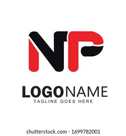 NP Text logo design & illustration vector art for print 