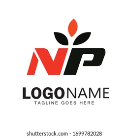 NP Text logo design & illustration vector art for print 
