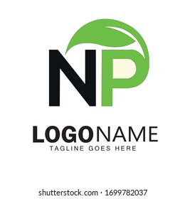 Design und Vektorillustration von NP Text-Logos 